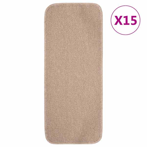 vidaXL libisemisvastased trepimatid 15 tk 60x25 cm beež ristk&uuml;lik