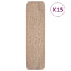 vidaXL libisemisvastased trepimatid 15 tk 75x20 cm beež ristk&uuml;lik
