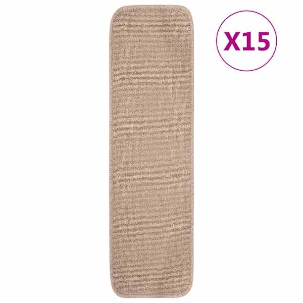 vidaXL libisemisvastased trepimatid 15 tk 75x20 cm beež ristk&uuml;lik