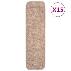 Nášlapy na schody 15 ks 75 x 20 cm béžové protiskluzové - obrázek 1