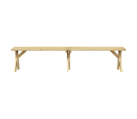 vidaXL Sodo suoliukas, 220cm, impregnuota pu&scaron;ies mediena