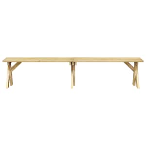 vidaXL Sodo suoliukas, 220cm, impregnuota pu&scaron;ies mediena