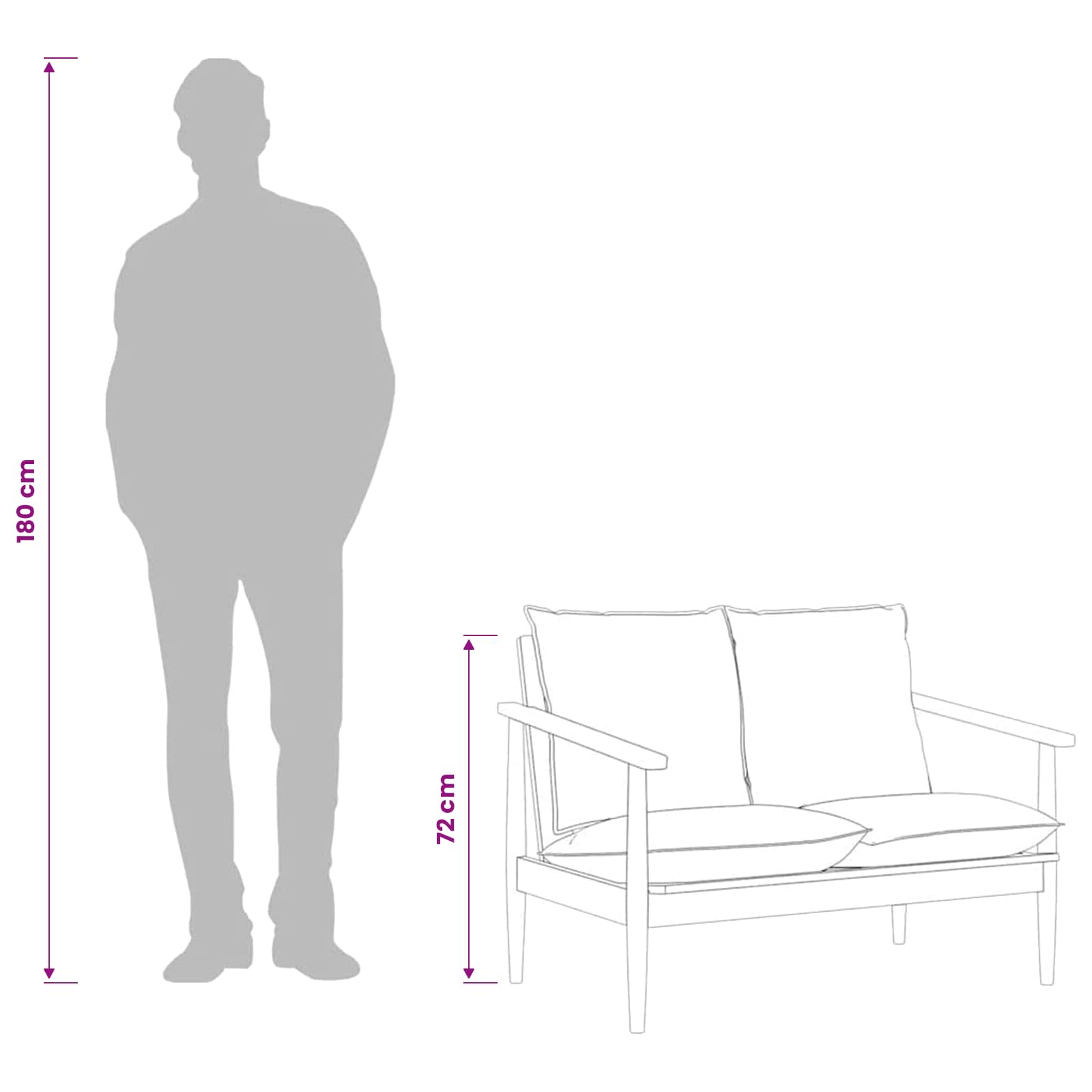 vidaXL 2-Sitzer-Sofa Schwarz Echtleder und Massivholz Akazie – Bild 11