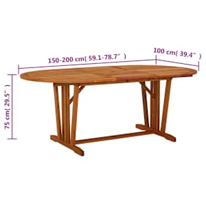 Zahradní stůl 200 x 100 x 75 cm masivní eukalyptové dřevo - obrázek 9