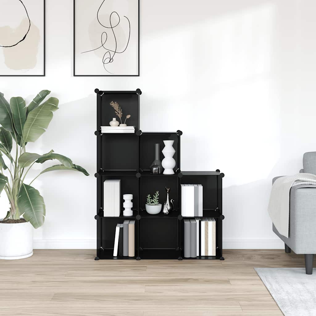 Thumbnail - vidaXL Regalsystem mit 9 Würfeln Schwarz PP