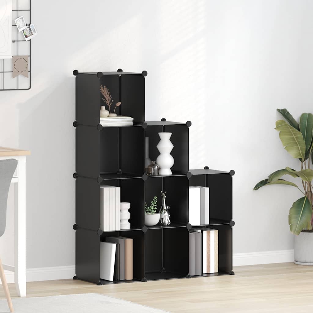 vidaXL Regalsystem mit 9 Würfeln Schwarz PP