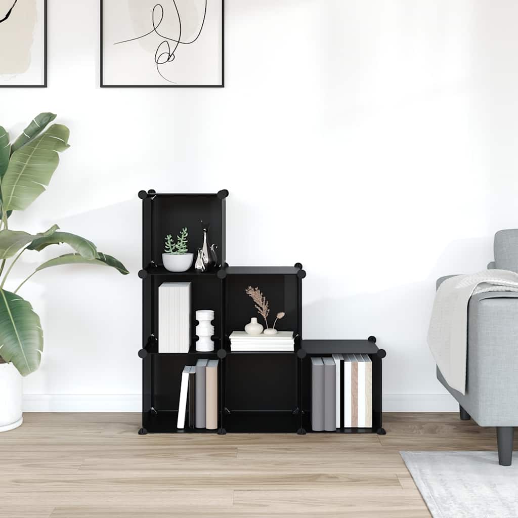 Thumbnail - vidaXL Regalsystem mit 6 Würfeln Schwarz PP