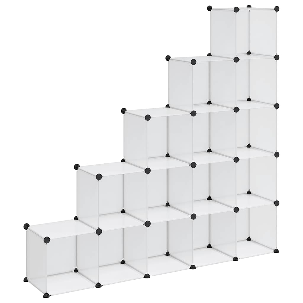 Thumbnail - vidaXL Regalsystem mit 15 Würfeln Transparent PP