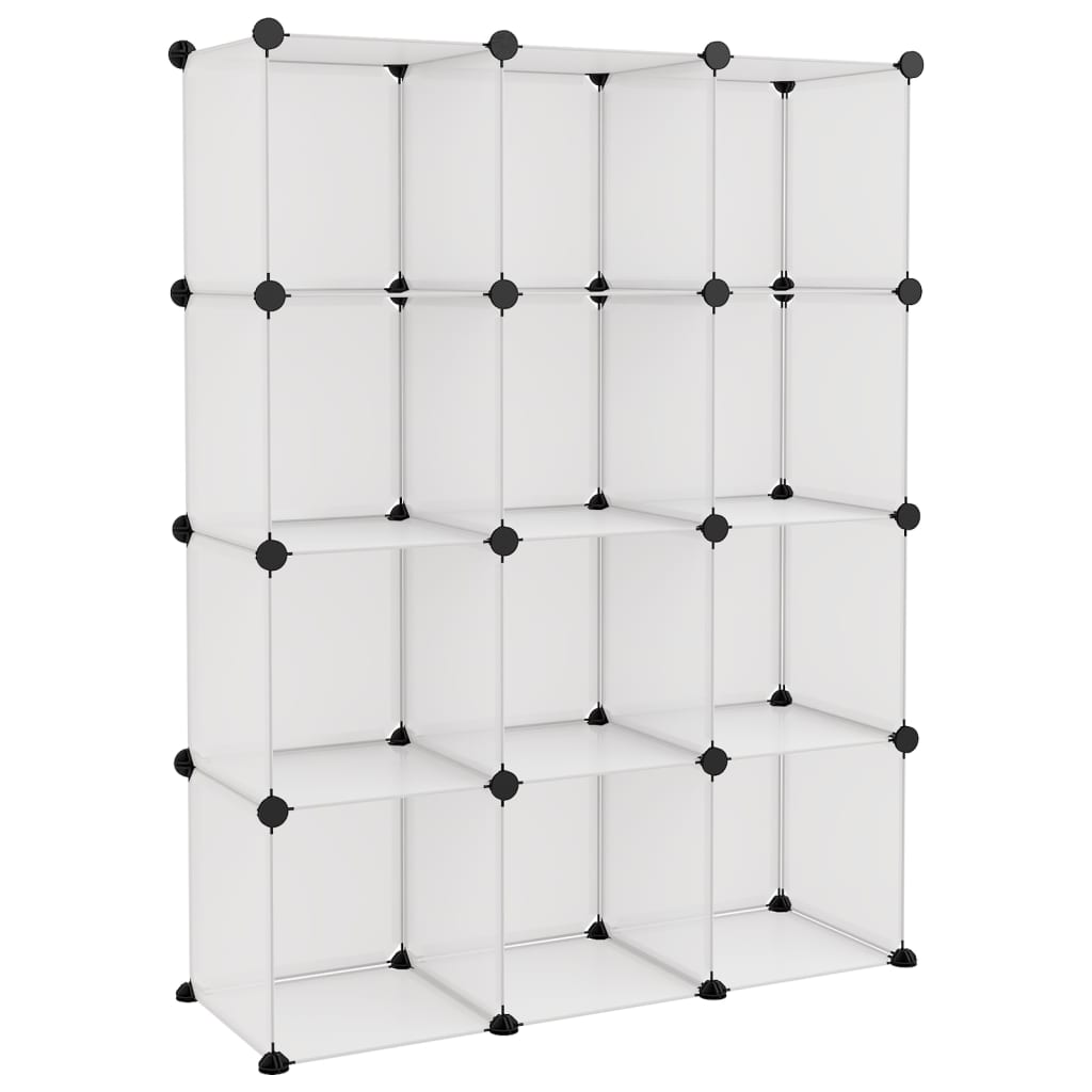 Organizator cub de depozitare, 12 cuburi, transparent, PP