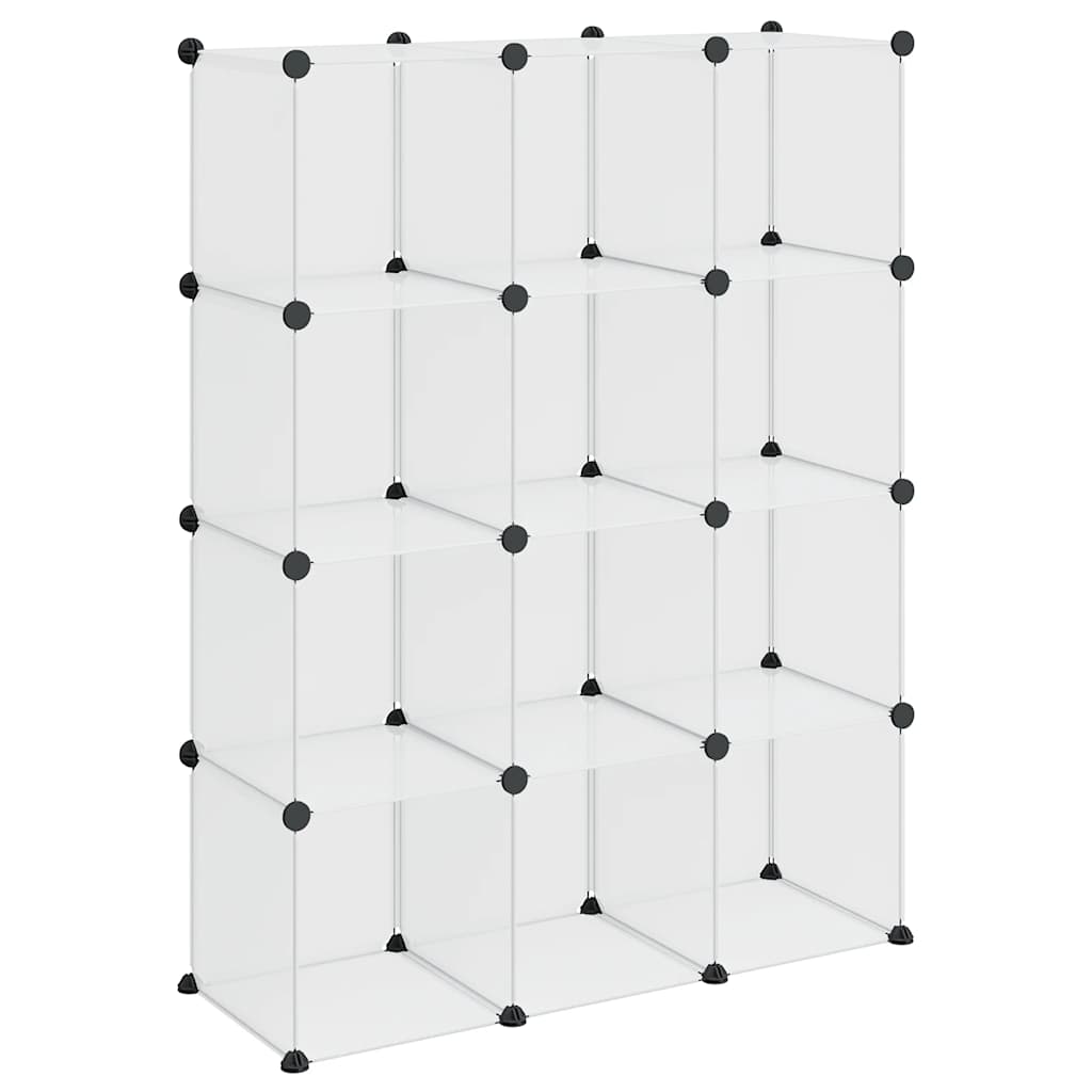 vidaXL Úložný organizér s 12 kostkami průhledný PP