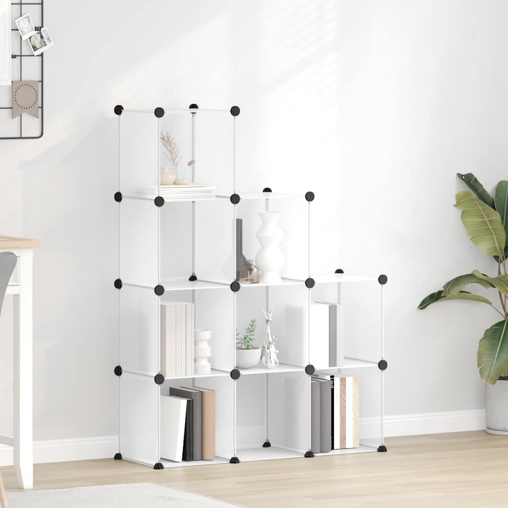 vidaXL Regalsystem mit 9 Würfeln Transparent PP