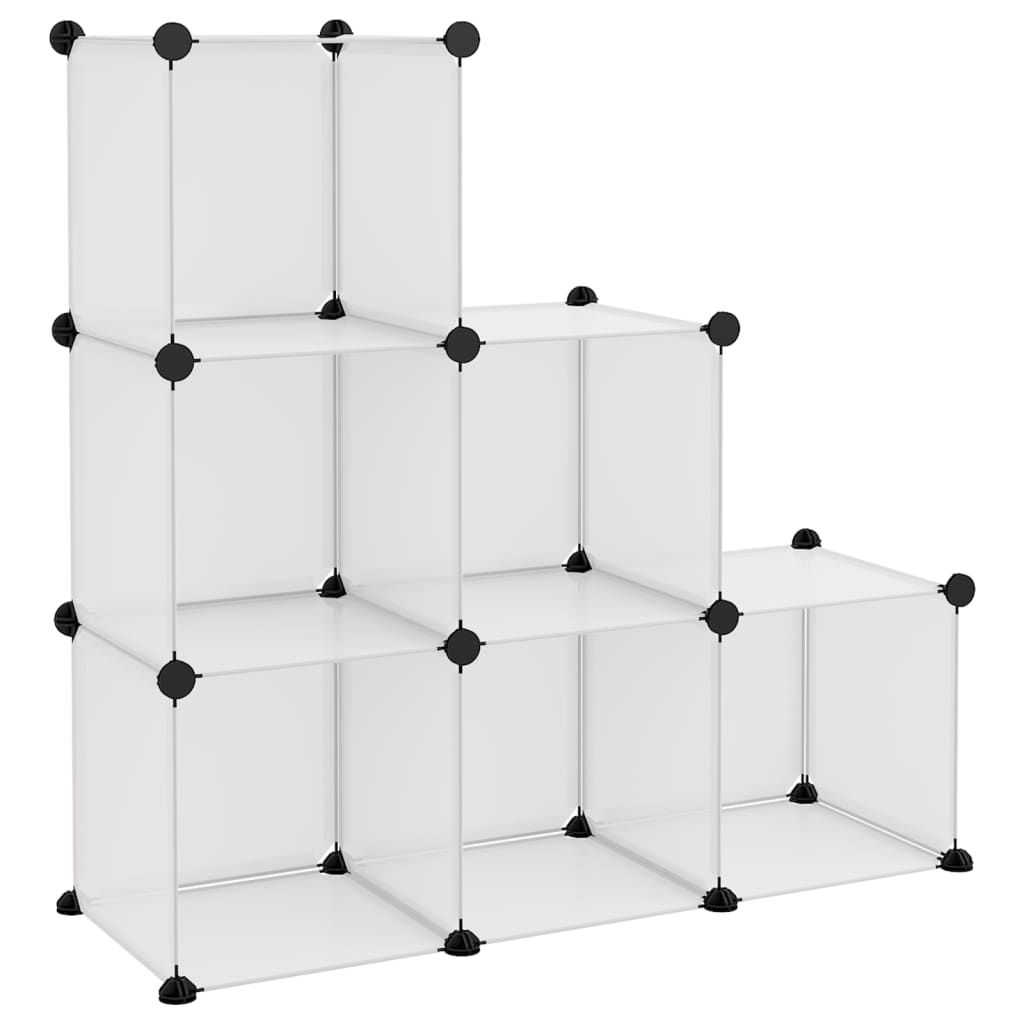 Organizator cub de depozitare, 6 cuburi, transparent, PP