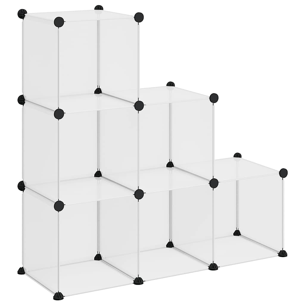 vidaXL Úložný organizér s 6 kostkami průhledný PP