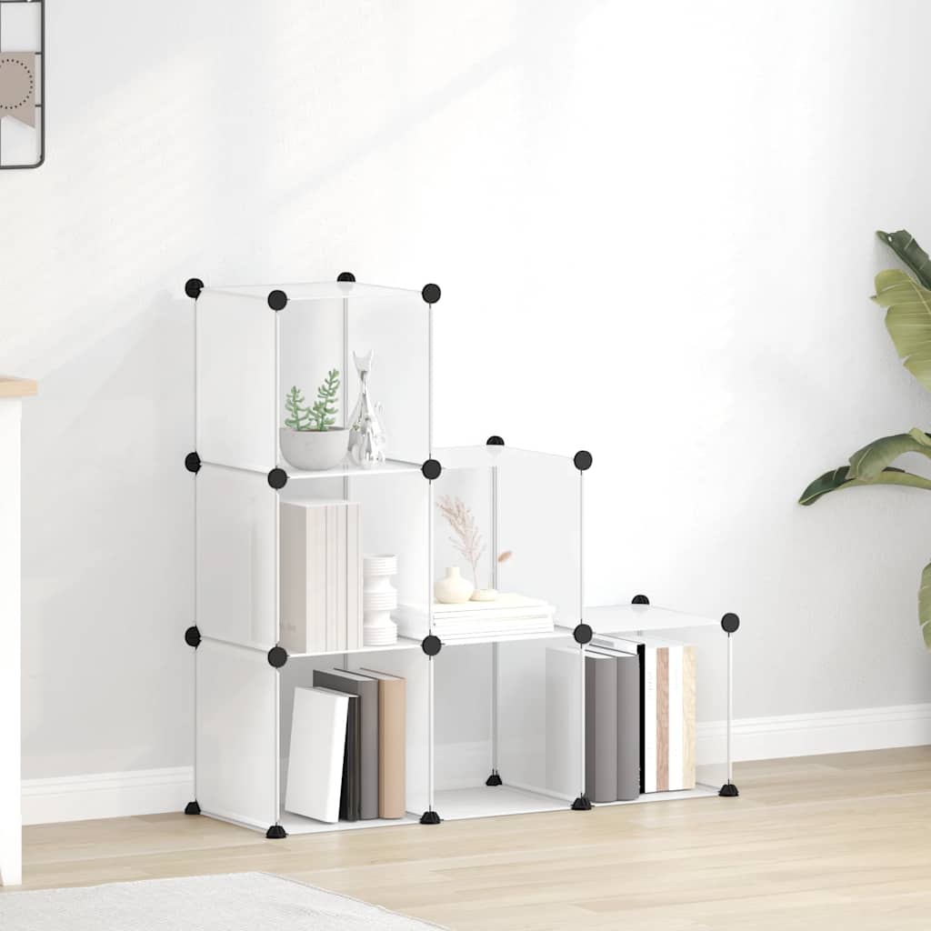 vidaXL Regalsystem mit 6 Würfeln Transparent PP