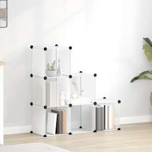 Kockasta omarica za shranjevanje s 6 kockami prozoren PP