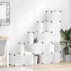 Organizator za shranjevanje v obliki kocke s 15 kockami in vrati, prozoren PP