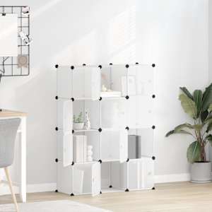 Organizator za shranjevanje v obliki kocke z 12 kockami in vrati, prozoren PP