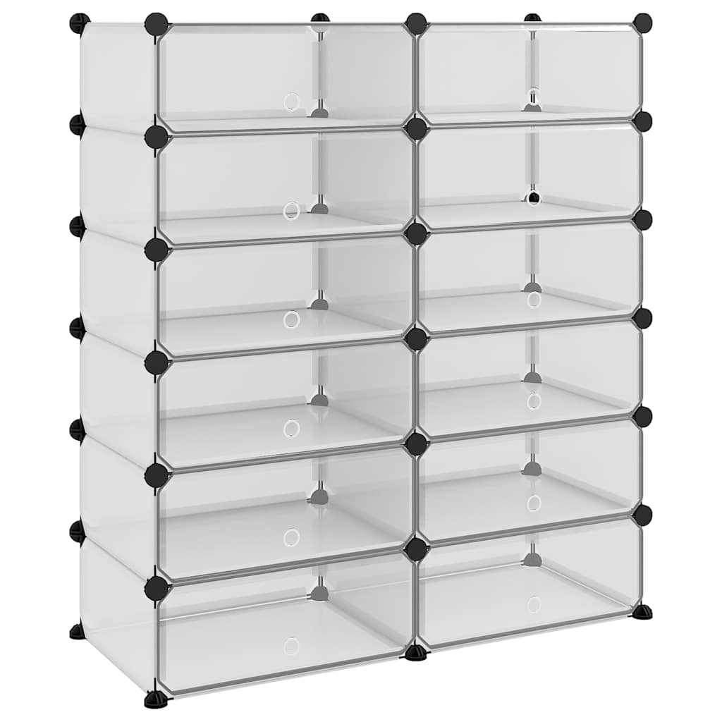 vidaXL Botník průhledný 94,5 x 36,5 x 106 cm PP