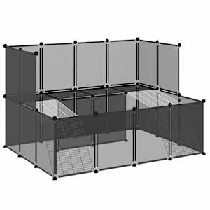 vidaXL v&auml;ikelooma aedik, must, 143 x 107 x 93 cm, PP ja teras