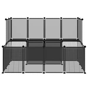 Klec pro malá zvířata černá 143 x 107 x 93 cm PP a ocel - obrázek 3