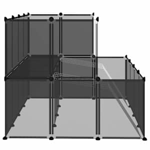 Klec pro malá zvířata černá 143 x 107 x 93 cm PP a ocel - obrázek 4
