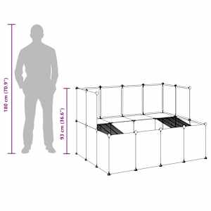 Klec pro malá zvířata průhledná 143 x 107 x 93 cm PP a ocel - obrázek 10