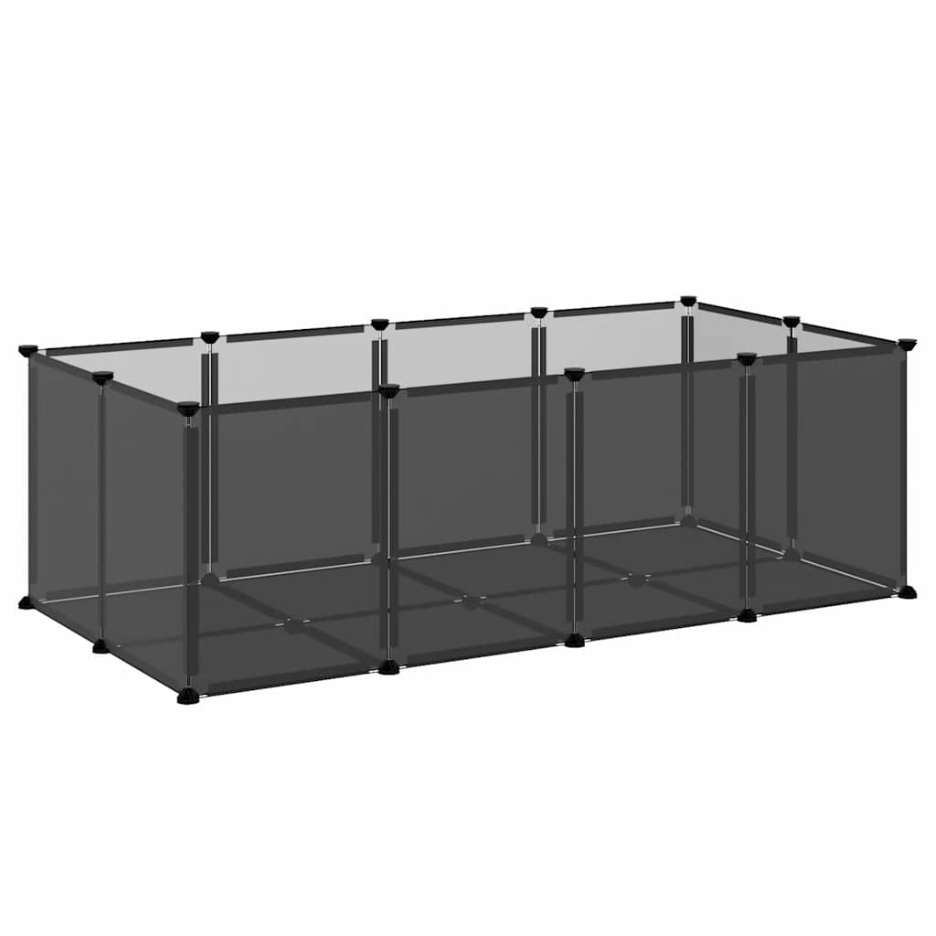 vidaXL Klec pro malá zvířata černá 144 x 74 x 46,5 cm PP a ocel