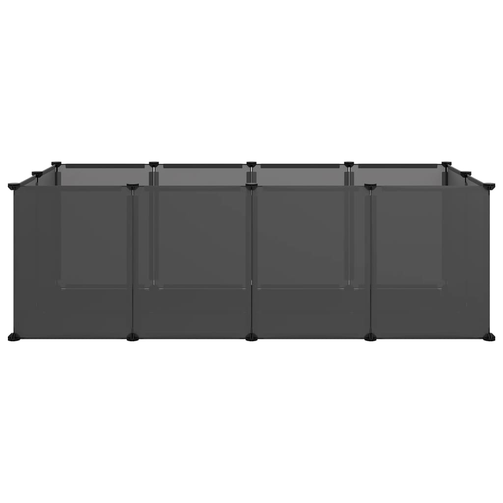 

vidaXL Dierenhok klein 144x74x46,5 cm polypropeen en staal zwart