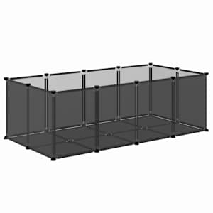 Klec pro malá zvířata černá 144 x 74 x 46,5 cm PP a ocel - obrázek 5