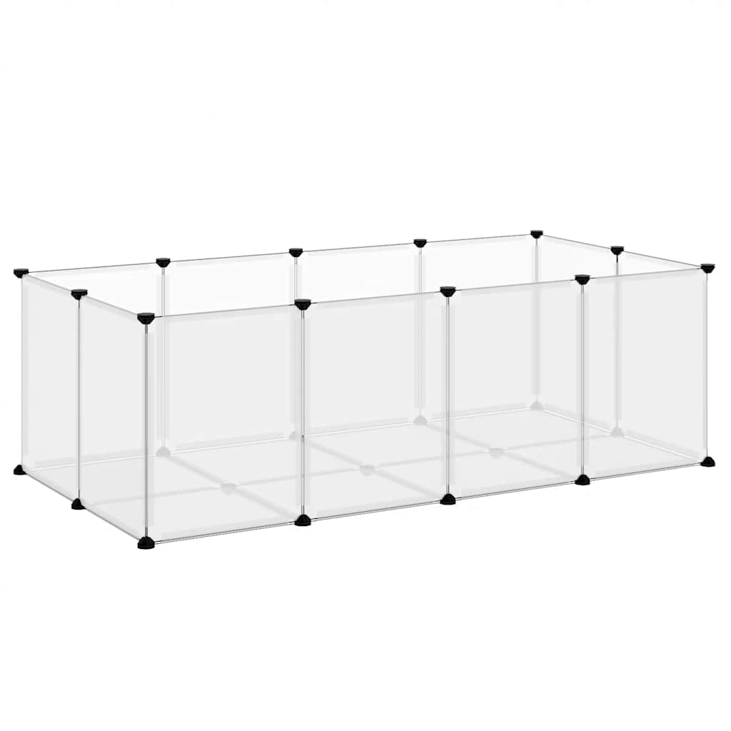 vidaXL Klec pro malá zvířata průhledná 144 x 74 x 46,5 cm PP a ocel