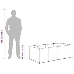 Klec pro malá zvířata průhledná 144 x 74 x 46,5 cm PP a ocel - obrázek 10