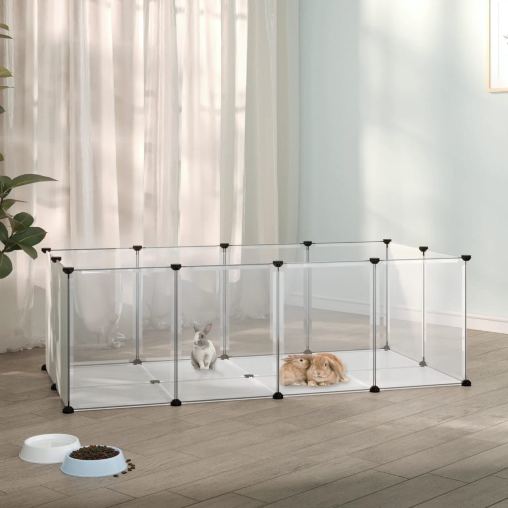 vidaXL Kleintierkäfig Transparent 144x74x46,5 cm PP und Stahl