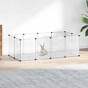 Klec pro malá zvířata průhledná 144 x 74 x 46,5 cm PP a ocel