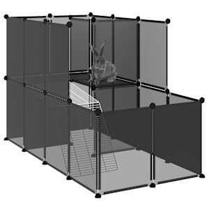 Klec pro malá zvířata černá 142 x 74 x 93 cm PP a ocel - obrázek 6