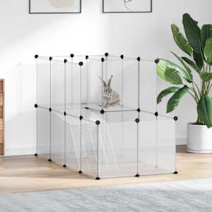 Klec pro malá zvířata průhledná 142 x 74 x 93 cm PP a ocel - obrázek 1