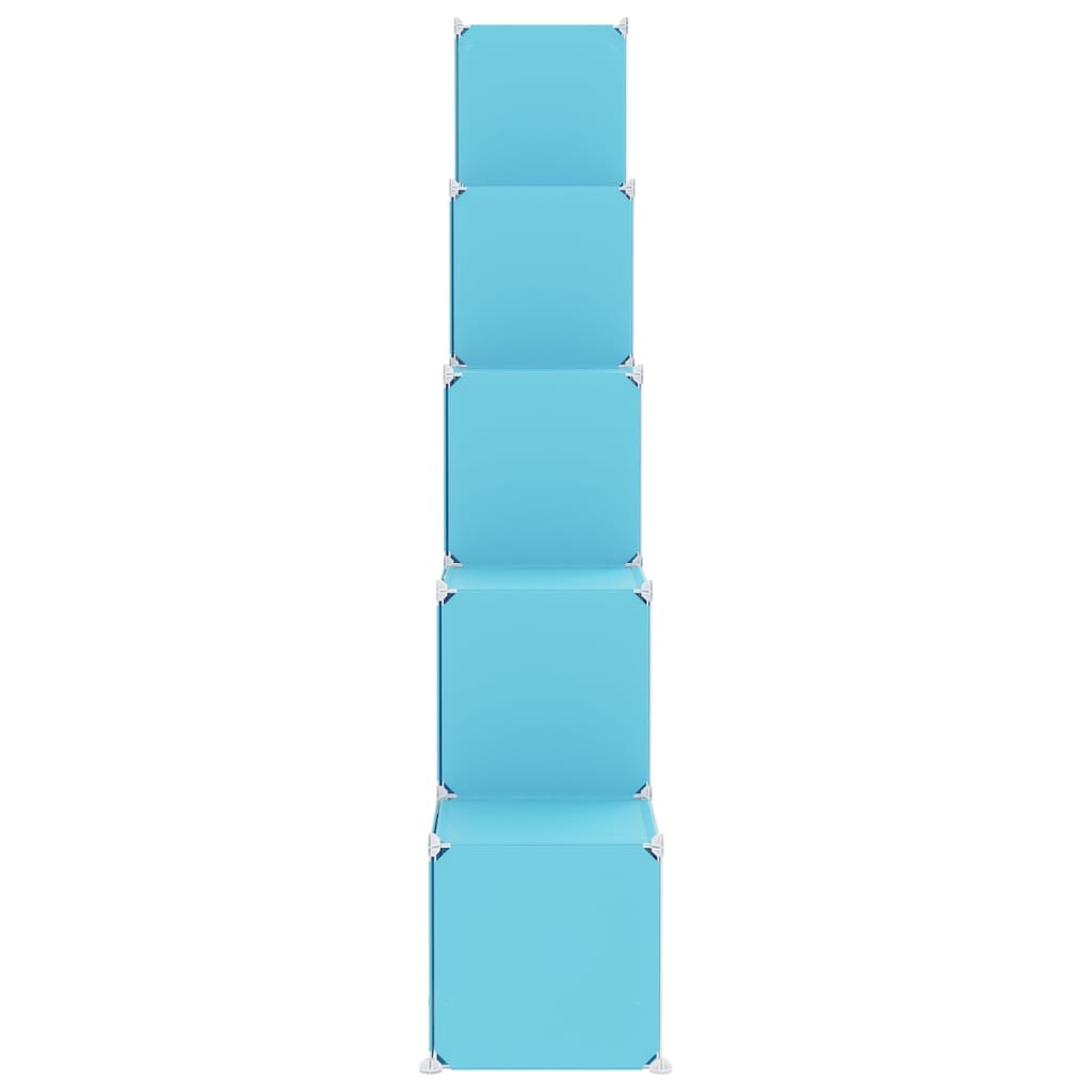 Dětská modulární skříň s 15 úložnými boxy modrá PP