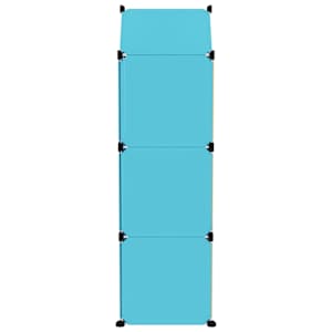 Dětská modulární skříň s 8 úložnými boxy modrá PP - obrázek 4