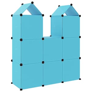 Dětská modulární skříň s 8 úložnými boxy modrá PP - obrázek 5