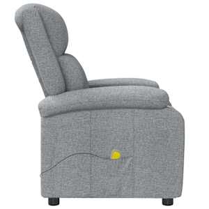 Masážní křeslo světle šedé textil - obrázek 5