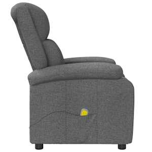 Masážní křeslo tmavě šedé textil - obrázek 5