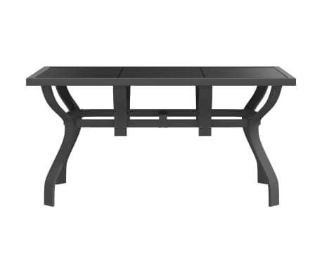 vidaXL Vrtni stol sivo-crni 140 x 70 x 70 cm od čelika i stakla