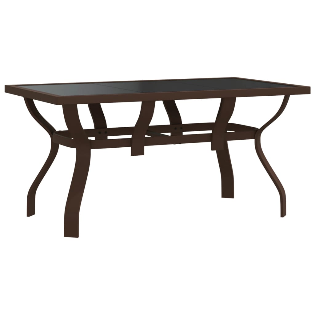 Thumbnail - vidaXL Gartentisch Braun und Schwarz 140x70x70 cm Stahl und Glas