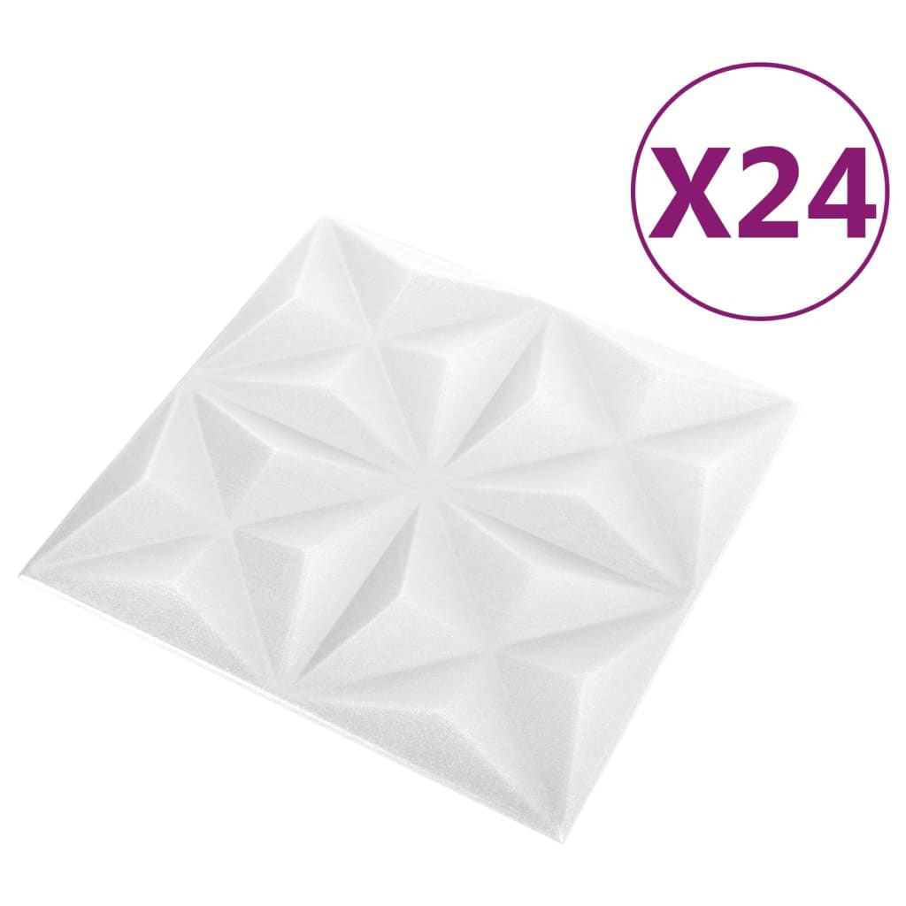 

vidaXL 24 st Wandpanelen 3D 6 m² 50x50 cm origamiwit