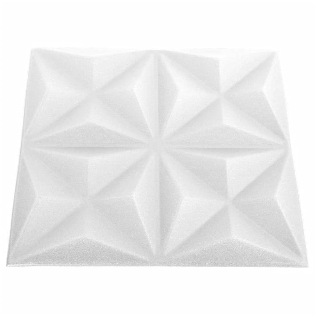 24 darab origami fehér színű 3D fali panel 50 x 50 cm 6 m² 