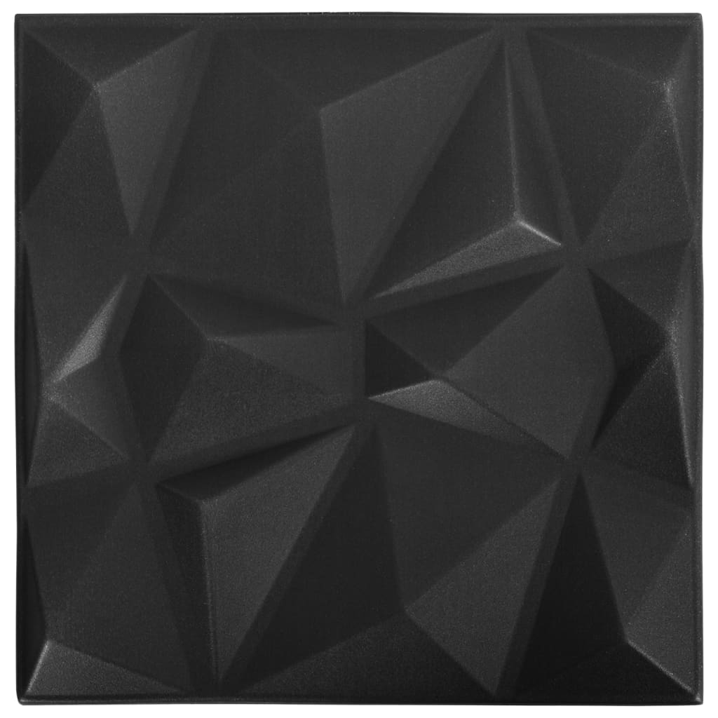 Panouri de perete 3D 24 buc. negru 50×50 cm model diamant 6 m²
