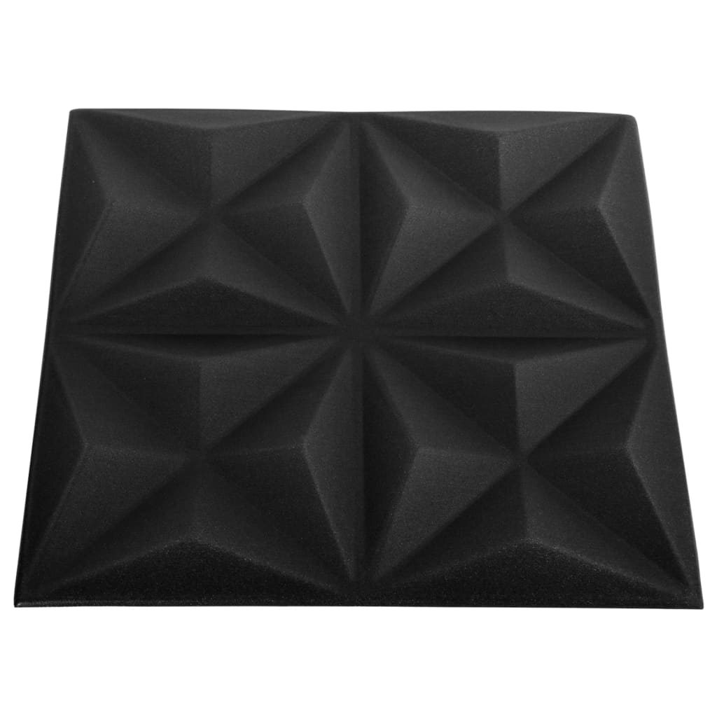 3D sienų plokštės, 24vnt., origami juodos, 50x50cm, 6m² | Stepinfit