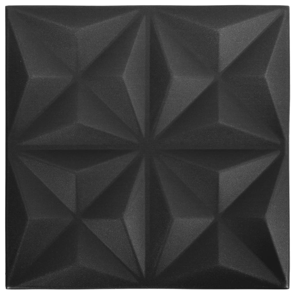 Panouri de perete 3D 48 buc. negru 50×50 cm model origami 12 m²