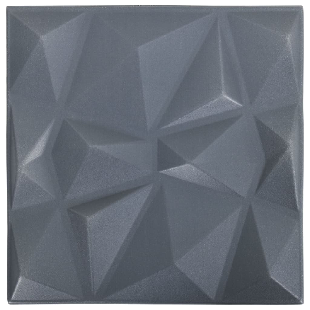 Panouri de perete 3D 48 buc. gri 50×50 cm model diamant 12 m²