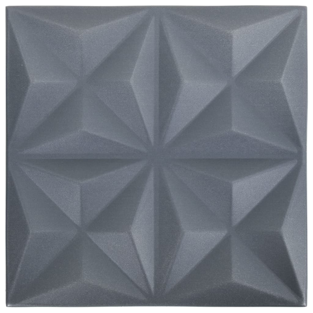 Panouri de perete 3D 24 buc. gri 50×50 cm model origami 6 m²