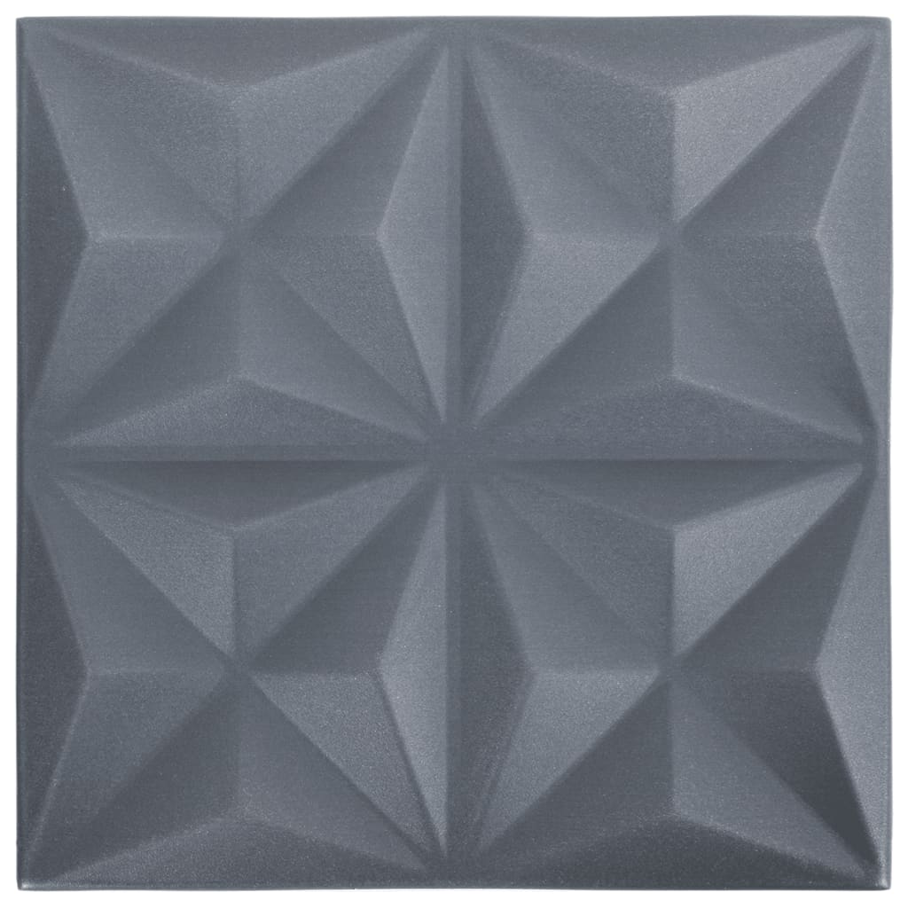 Panouri de perete 3D 48 buc. gri 50×50 cm model origami 12 m²